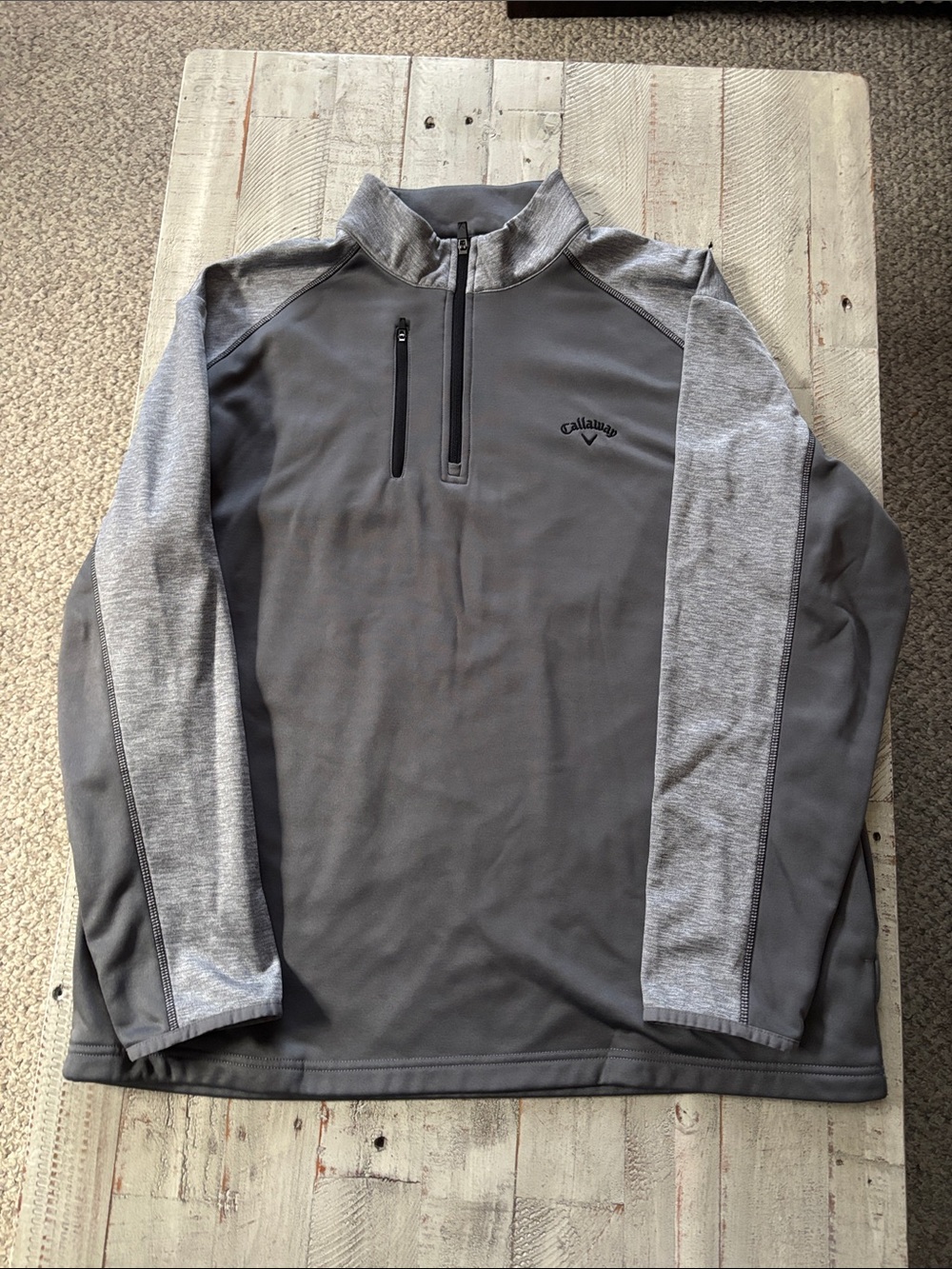 Callaway Gray and Light Gray Men’s Performance Quarter-Zip Pullover